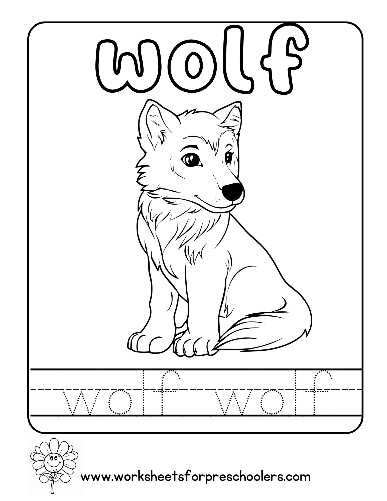Wolf Word Worksheet Preschool,