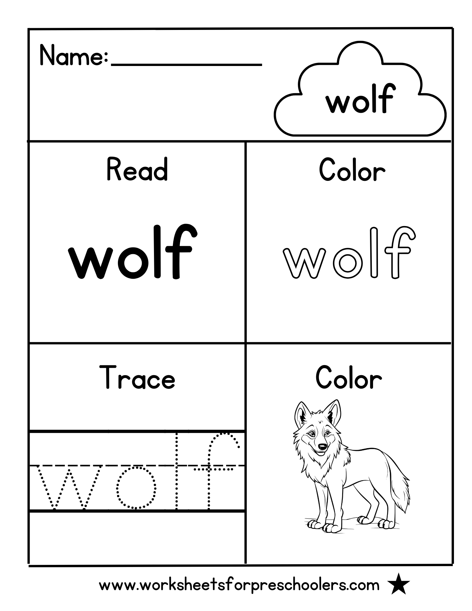 Forest Animal Worksheet