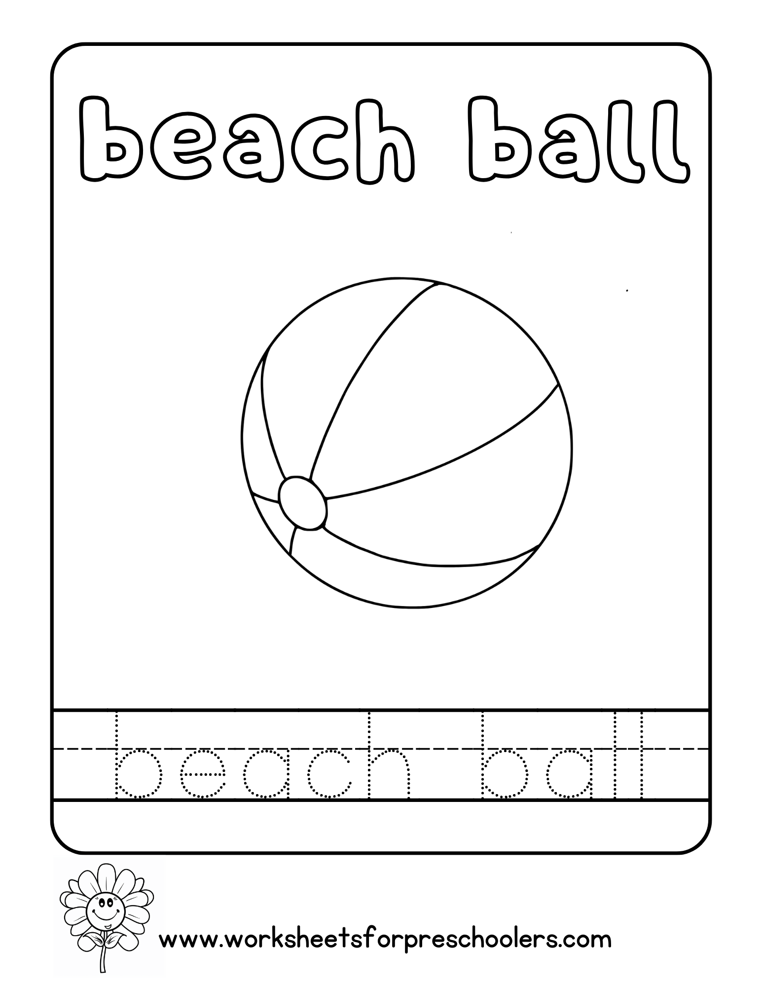 Beach Ball  Handwriting Activity 
