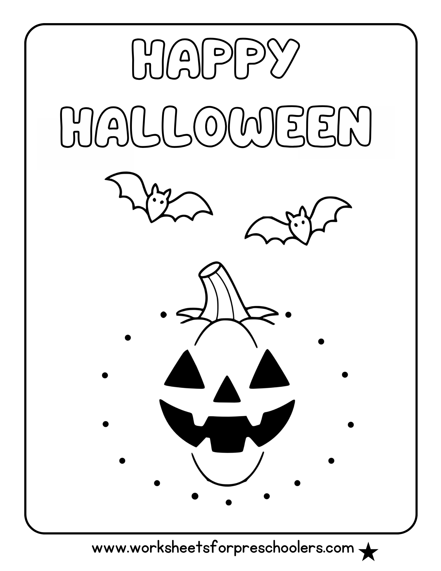 Happy Halloween Coloring Page Happy Halloween Coloring Page