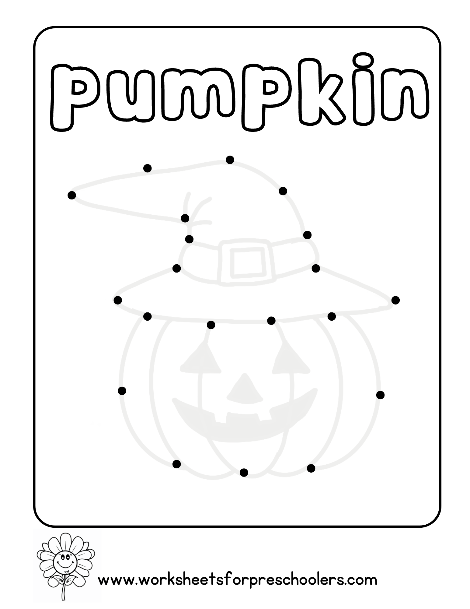 Connect the Dots Pumpkin Worksheet Preschool