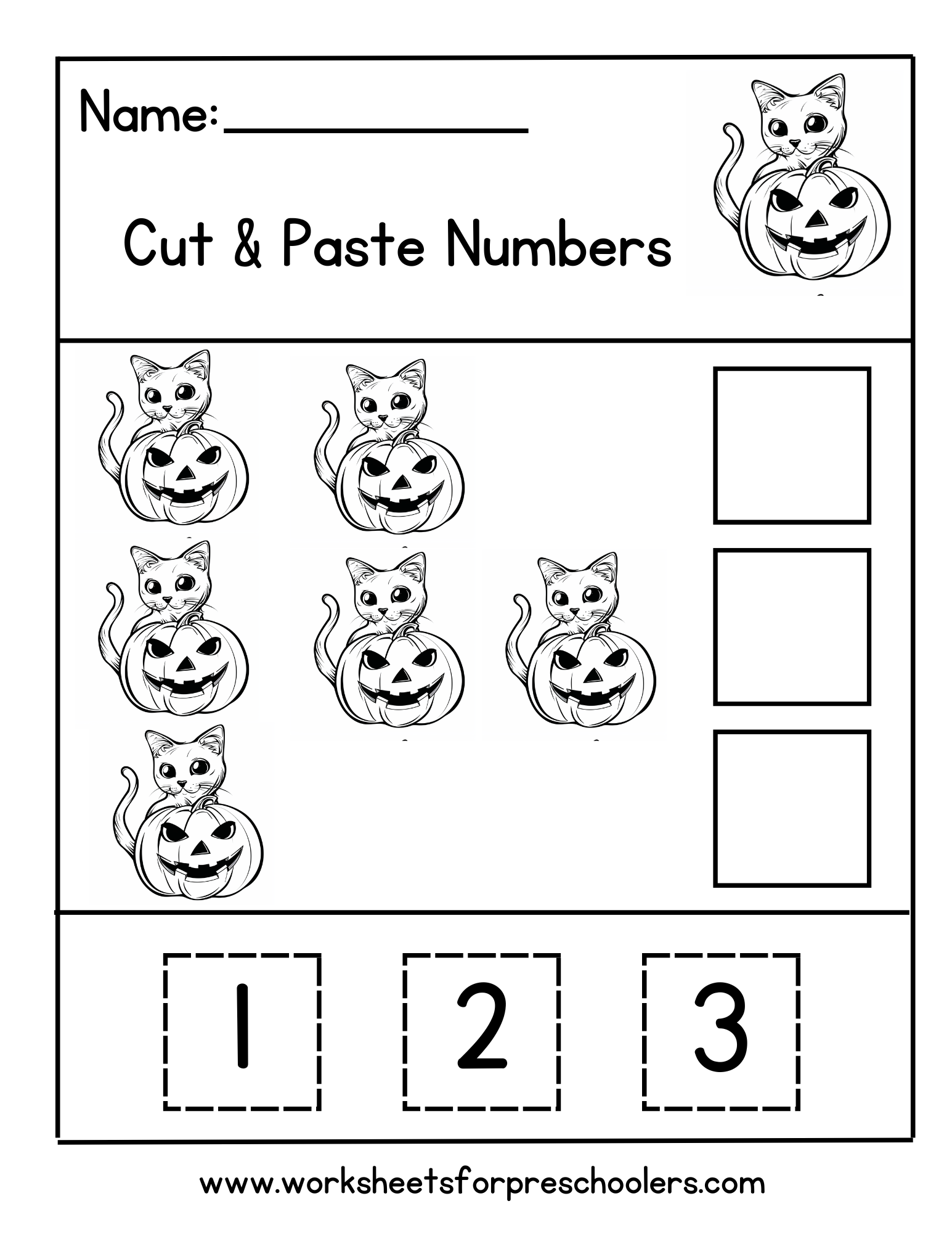 Halloween Cut and Paste Pumpkin Worksheet