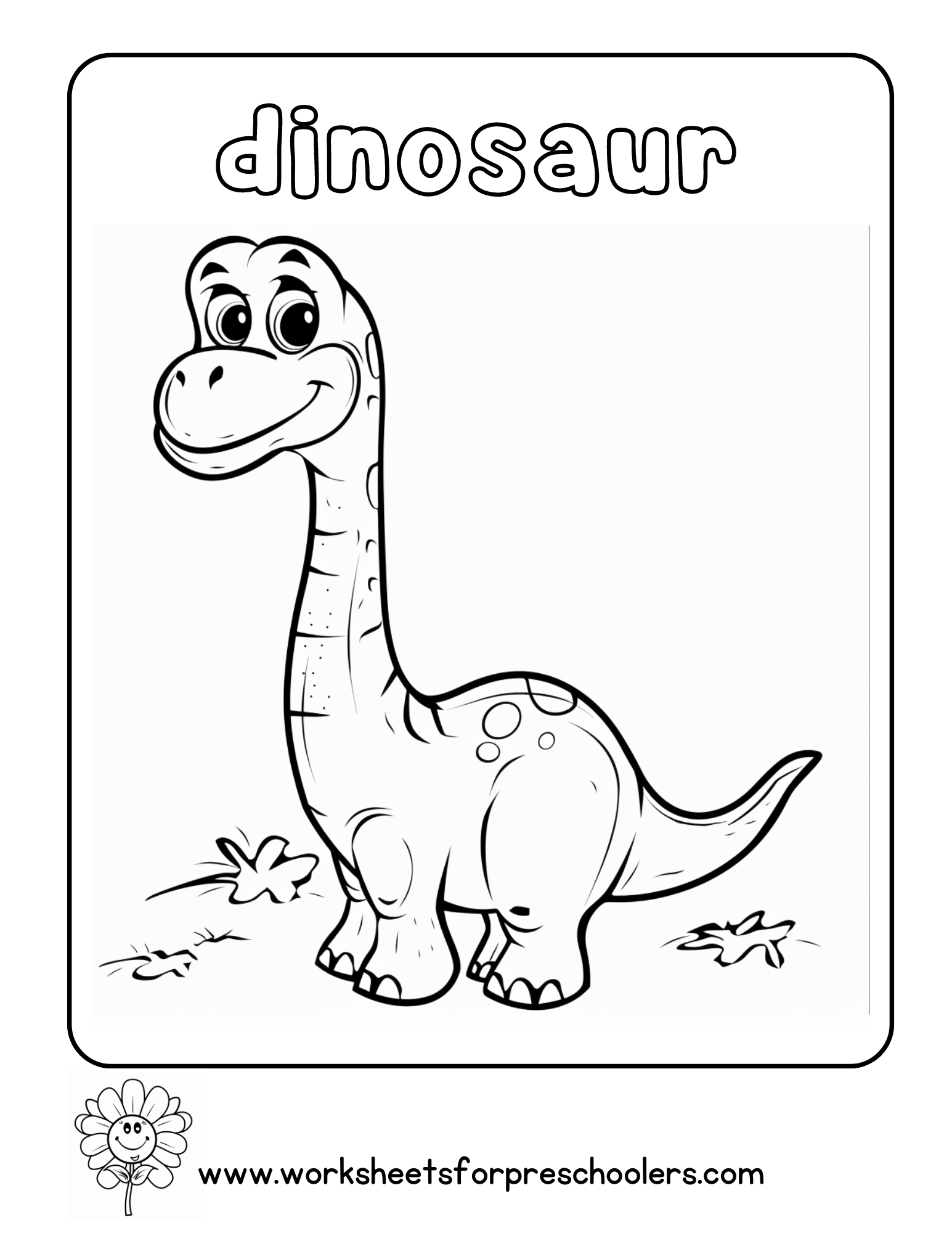 Diplodocus Coloring Page Preschool