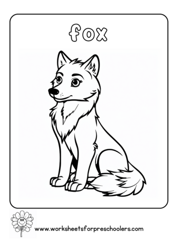Fox Coloring Page Preschool