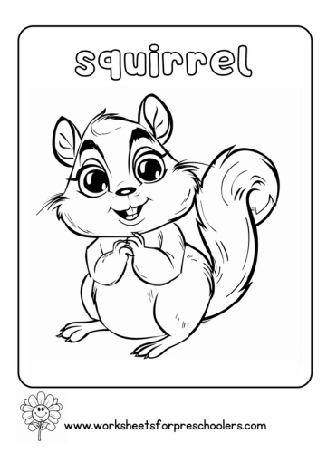 squirrel coloring page