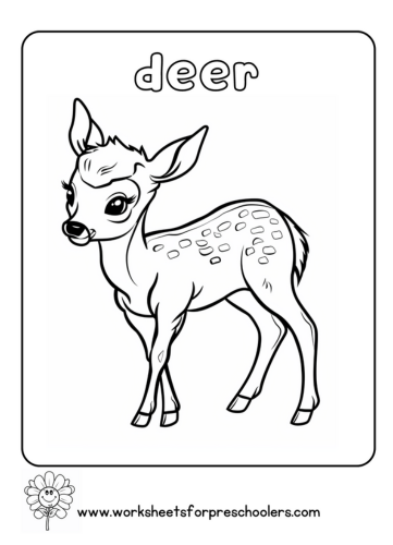 Deer Coloring Page Preschool