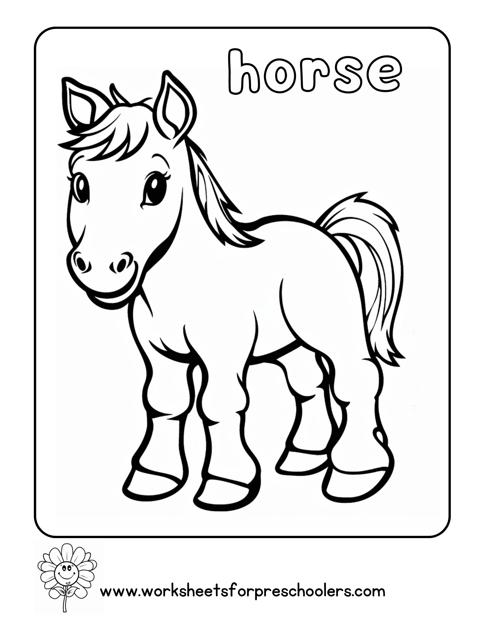Horse Coloring Page Preschool Horse Coloring Page Preschool
