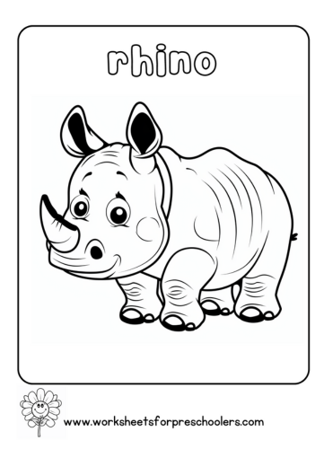rhino coloring page