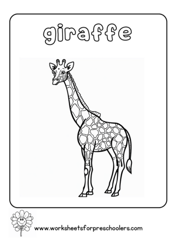 giraffe coloring page