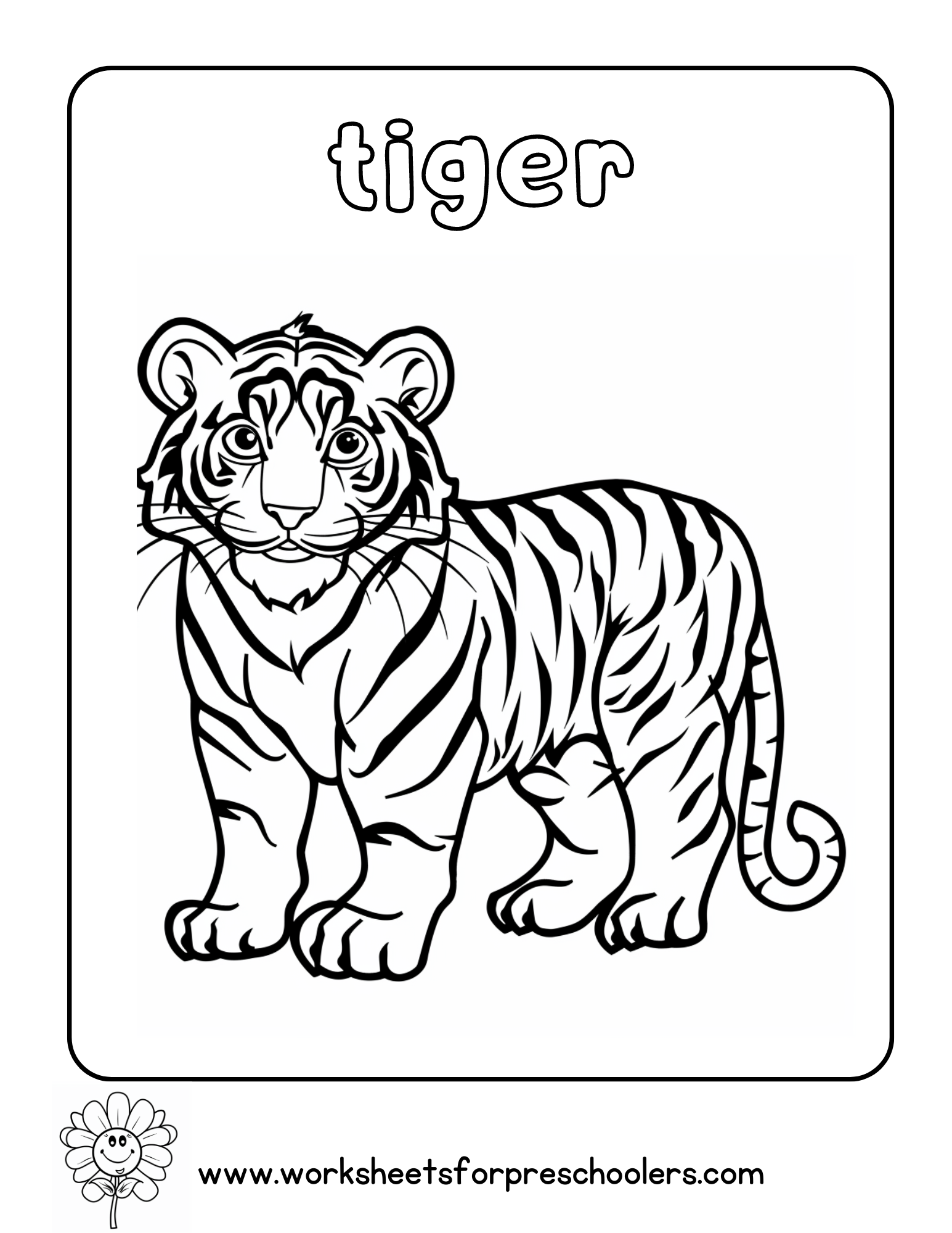 Tiger Coloring Page Preschool