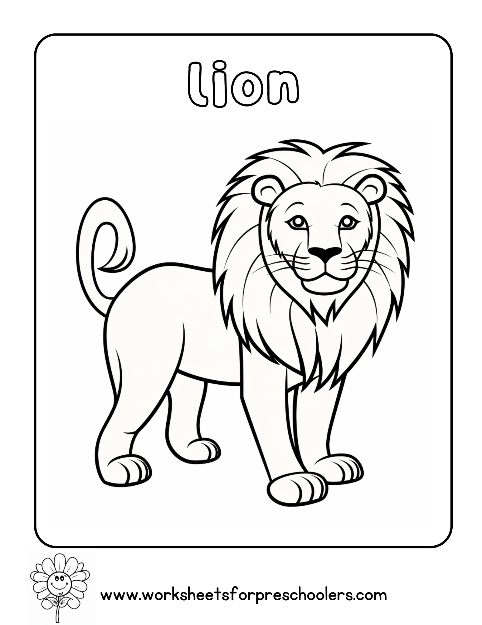 Lion Coloring Page Preschool