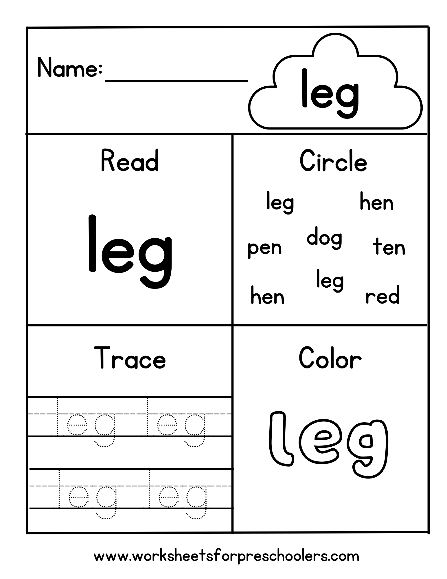 Word "leg"