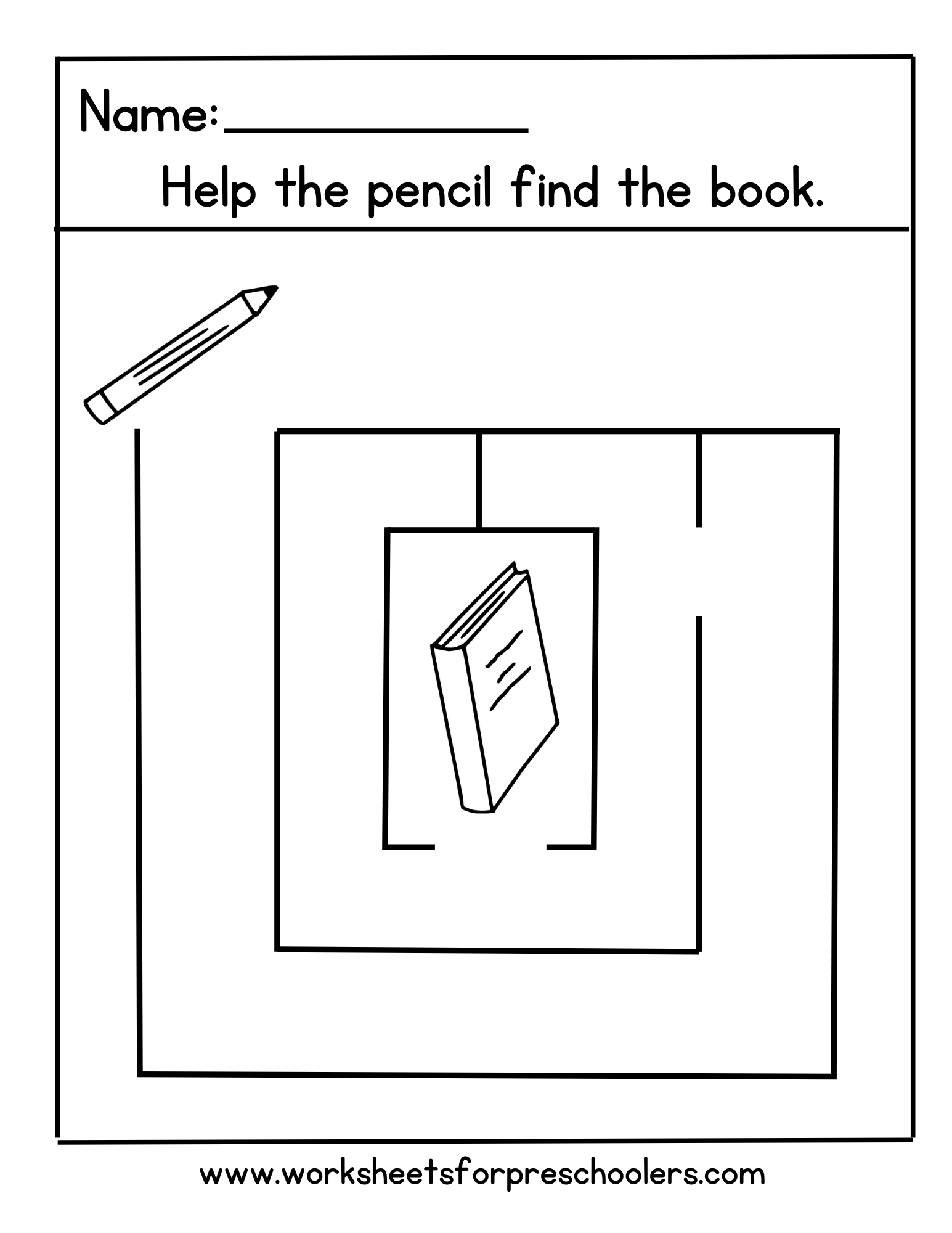 Preschool Back to School Maze