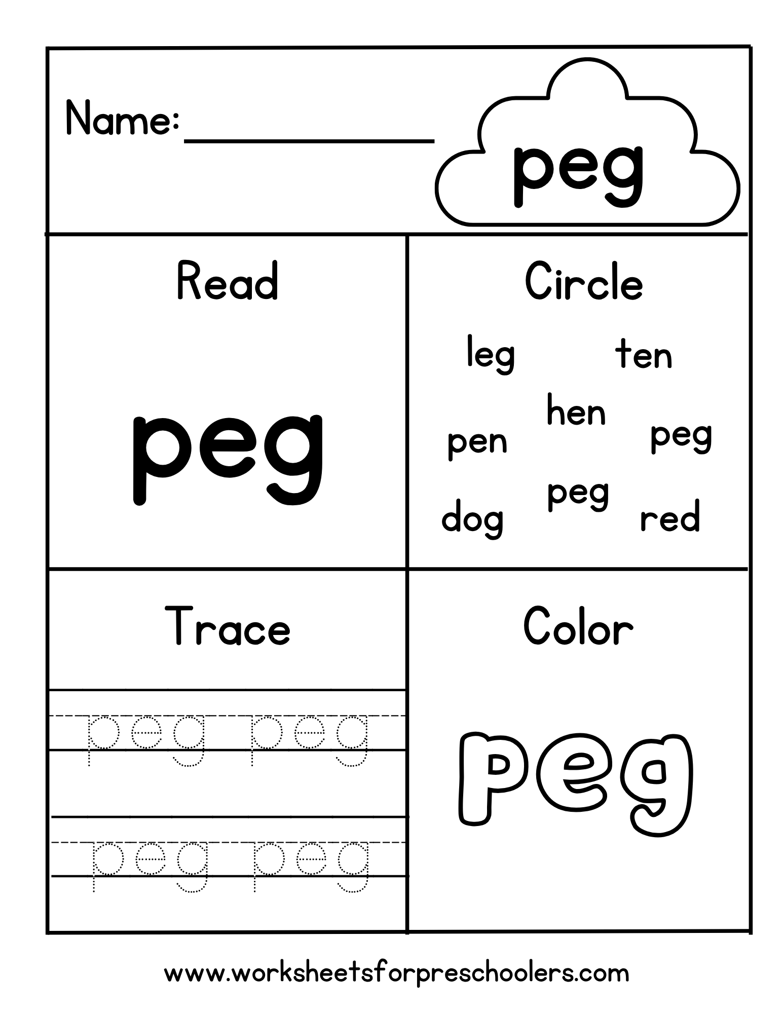 Word "peg"