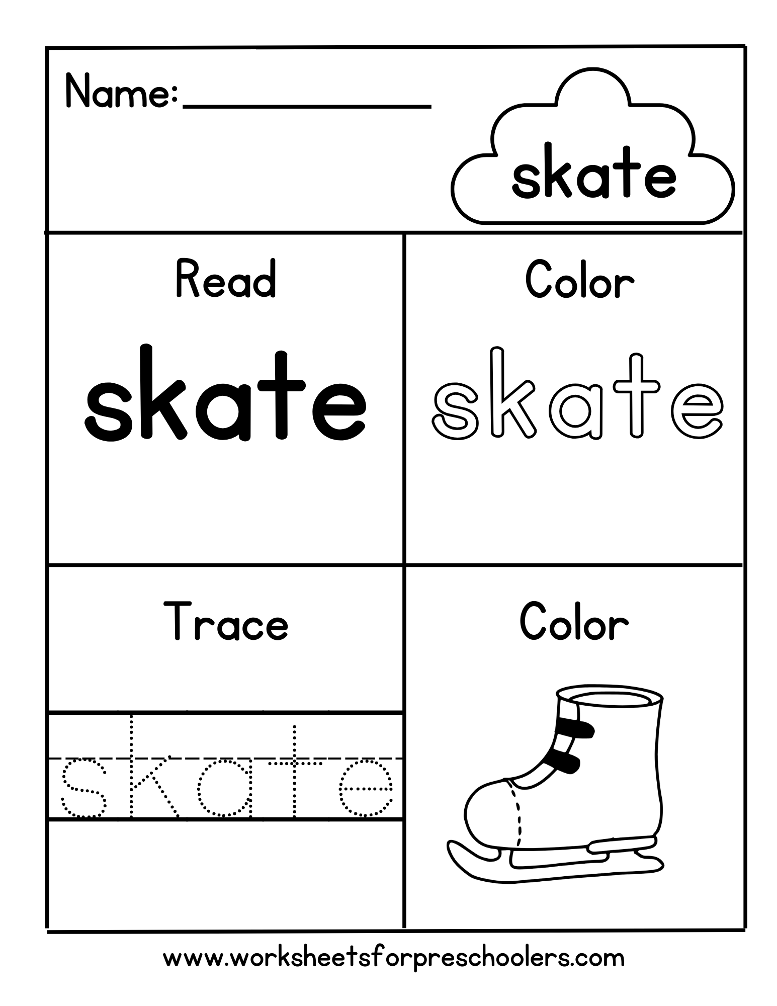 Read and Write Word Skate